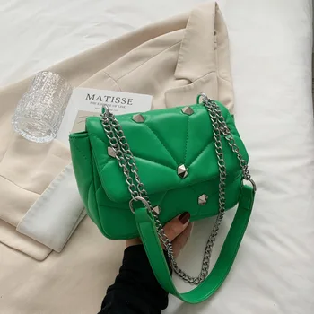 Висококачествени дамски чанти-незабавни посланици на веригата от изкуствена кожа, чанти през рамо за жени, модни дамски чанти, пътнически сак