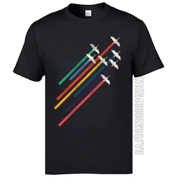 Висококачествени тениски Cranes Rianbow Plane въздухоплавателни средства Street с кръгло деколте, младежки памучни тениски с къс ръкав, модни маркови тениски за мъже