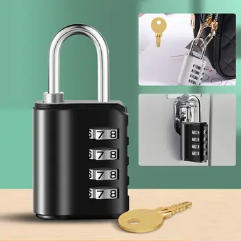 Водоустойчив брава с ключ за заключване на багаж с 4-цифрена парола, заключване за кабинет в общежитието, заключване с цип за раницата