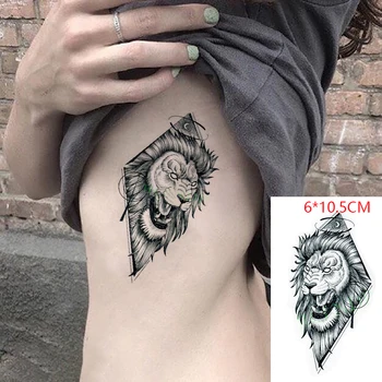 Водоустойчив временна татуировка, стикер с изображение на Лъв свирепого, готина секси вълни-татуировка за боди-арт, фалшива татуировка за жени и мъже