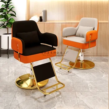 Въртящи се предни фризьорски столове за маникюрного салон, фризьорски стол за подстригване на коса, фризьорски столове за прием на гости, мебели за грим и маникюр Sillas QF50BC
