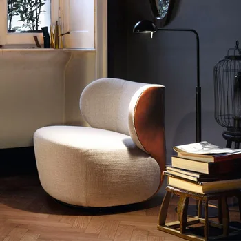 Вътрешна Диванные столове за спални, модерна Дървена възглавница, Мързелив диван, стол за почивка, шарнирно окачване на стълбовете за облегалката на Дървени мебели, Cadeira Giratoria
