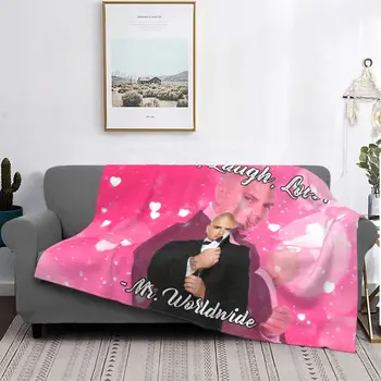 Г-н Worldwide с 3D-принтом Съветва да живея, да се смея и обичам Розови Завивки, Меко Фланелевое Богемное покривка за дивана, домашно и спално бельо