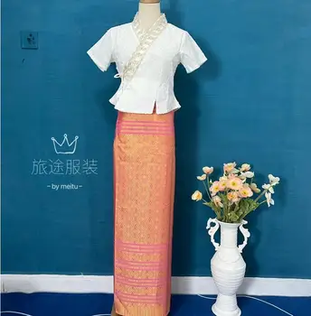 Годишният нов костюм Dai с къси ръкави за фестивала пръски вода Женствена рокля в Тайланд
