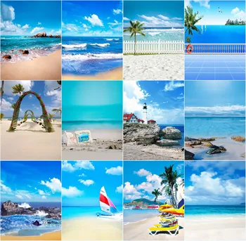 Годишният фон Mehofond Тропически морски плаж Небето Облак Сватбен фон за професионалната фотография Подпори за портретна фотография
