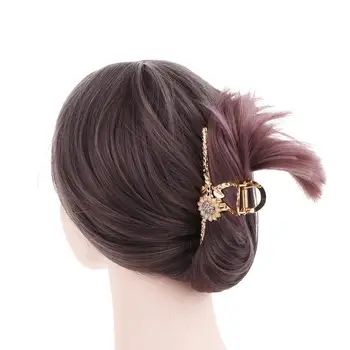 Дамски Аксесоари за коса златен цвят, щипки за коса с кристали, фиби, във формата на акула, метални нокти за коса в корейски стил