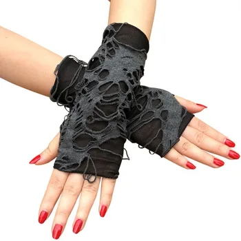 Дамски панковские ръкавици без пръсти, cosplay, скъсани ръкавици за костюмированной парти за Хелоуин