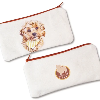 Двустранен печат за домашни кучета, платно в чантата си джоб, чанта за съхранение на козметика, чанта за писалки
