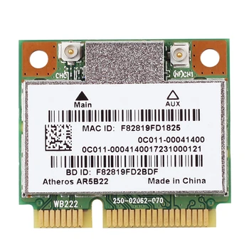 Двухдиапазонная 300 Mbps на 2,4 G 5 Ghz Безжична мрежова карта Wi-Fi Atheros AR5B22 Bluetooth 4.0 За Безжична мрежа 802.11 a/b/ g/n) Half Mini PCIE WLAN