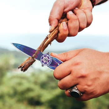 Джобен Сгъваем Нож за отваряне на бутилки Ключодържател-Шарм Инструмент за оцеляване