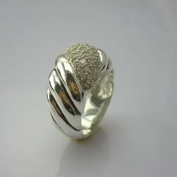 Дизайнерски бижута на марката, пръстен с кабел от сребро, женски пръстен от цели сребро 925 проба, Коледни подаръци, Подаръци за Свети Валентин