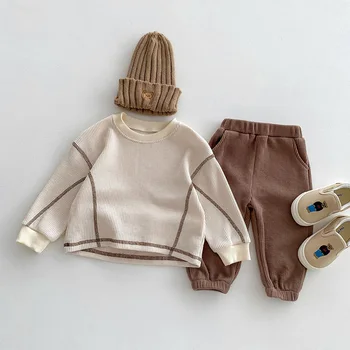 Есенен детски дрехи MILANCEL, всекидневни костюми за момчетата, блуза и панталони за бебета, комплект гофрети дрехи от 2 теми