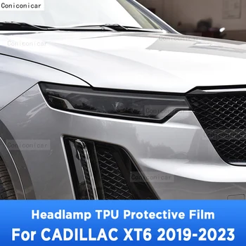 За CADILLAC XT6 2019-2023, външна фаровете на колата, защита от надраскване, Предната лампа, цвят, Защитно фолио от TPU, Аксесоари, стикер