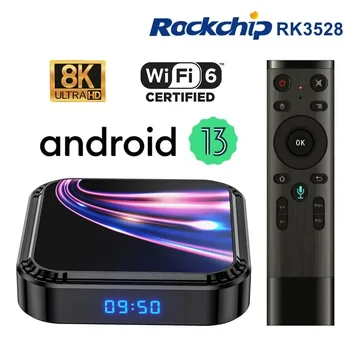 За Xiaomi 13 Android TV Box K52 Rockchip RK3528 Smart TVBox Подкрепа 8K Wifi6 BT5.0 YouTube, Google Гласов Асистент Телеприставка