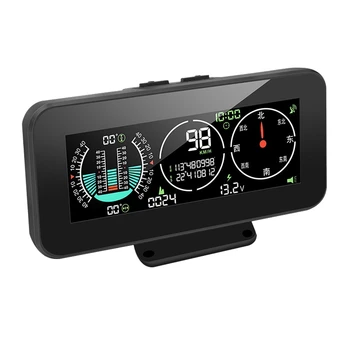 За всички автомобили M60 Автомобилен GPS HUD измерване на Скоростта Интелигентна Инклинометр Дисплей и Скорост на Движение извън Пътя Ъгъла на Тангажа Компас