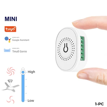 За приложение Smart Life Превключвател за скоростта на вентилатора Многофункционален контролер за монтаж на таван фенове Smart Life с гласов контрол Алекса Google Home Mini