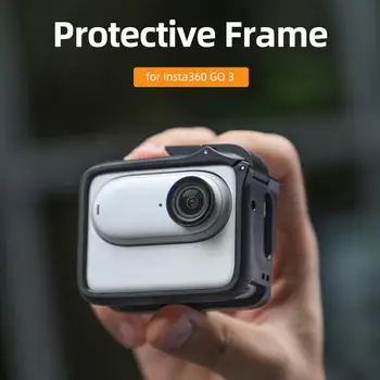 Защитна рамка за фотоапарати, пластмасов калъф за рамка за камера Insta360 Go 3, Защитна клетка, Здрав черен пластмаса за защита от сблъсък