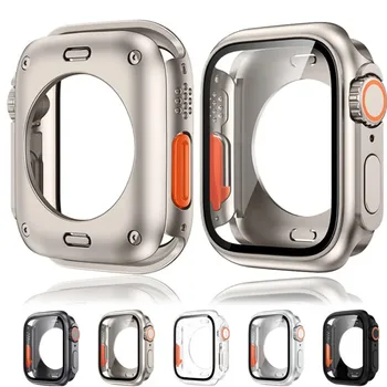 Защитно покритие на екрана за Apple Watch Case 41 мм 45 мм 40 мм 44 мм Твърд КОМПЮТЪР Предни и задна Броня за iwatch 8/7/6/5/4 Замени на Ultra