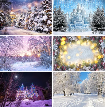 Зимният Коледен фон за снимки Снежна Гора Страна на Чудесата Реквизит за снимки на новородени Украса за рожден ден на момиче на 1 рожден ден
