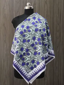 Индийски Дупатты от памук Последната колекция, Триъгълен Шал с флорални принтом, Женски плажна бикини