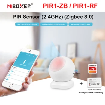 Инфрачервен сензор на тялото MiBoxer PIR1-RF/ZB PIR (2,4 Ghz)/(Zigbee 3.0) за интелигентна детекция на движение, с помощта на led лента
