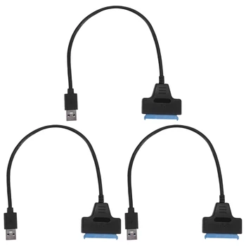Кабел-Адаптер за Твърд диск SATA С 3X USB 3.0 Към 2.5 Инча SDD Конвертор SATA USB 3.0-Черен