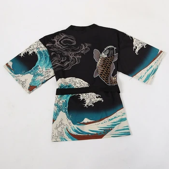 Кимоно Харадзюку с принтом Шаран, дълги ризи Kawaii, Летни блузи 2020 г., Японското Кимоно, Жилетка, Дамски Блуза, Дамски ризи
