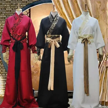 Китайски копринен халат, древните престрелки костюми, мъжко алдульское кимоно, китайски традиционен Ретро етнически живописна cosplay, танцов костюм Hanfu