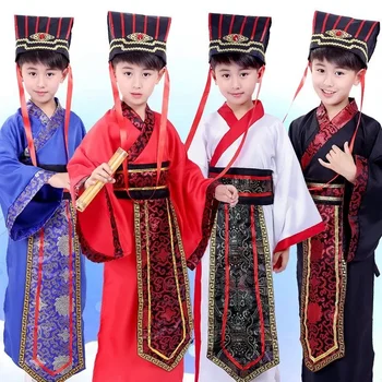 Китайски халат, костюми на древните учени, кимона за деца и възрастни, китайски традиционен ретро етнически cosplay, детски костюм Hanfu