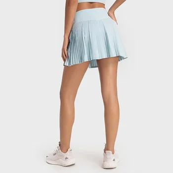 Класическа однотонная дамски панталон за голф, сексуална плиссированная тенис пола с висока джоб, гамаши за фитнес, непросветленные спортни къси панталони
