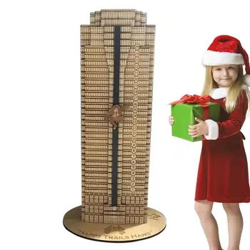 Коледен Адвент-календар Дървен Декор плотове Hans Gruber Подарък за 25 дни, Украсата на Адвент-календар Коледен календар 