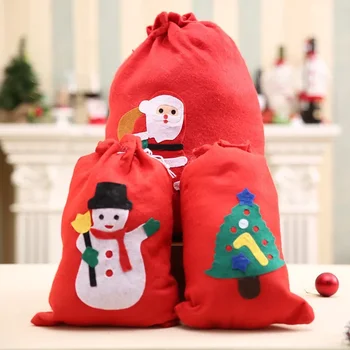 Коледна Украса Нетъкан Стикери, Подаръчни Пакети Раница На Дядо Коледа Детски Подаръци Пакети Пакети За Бонбони Се Продават Добре