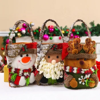 Коледна украса, чанта за коледни подаръци, Коледна татко и куклата-лосове, торбичка за бонбони