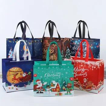 Коледни подаръци, Празнична украса на Чанти с размера дръжки и съдържание на опаковката Коледна чанта за съхранение
