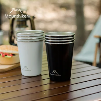 Комплект от четири бирени чаши и чаши от неръждаема стомана за къмпинг в планината