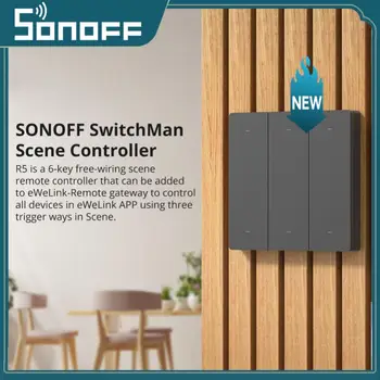 Контролер на сцената SONOFF SwitchMan R5, С живот на Батерията, 6 комбинации Без връзка eWeLink-Работа с дистанционно управление С SONOFF M5 / MINIR3 Smart Home