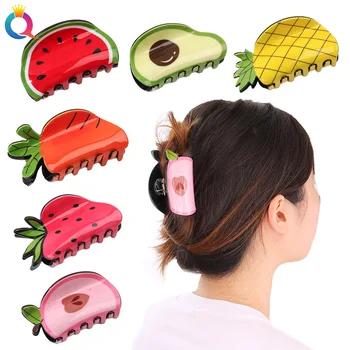 Корея, ягоди, ананас, сладки, сладки плодове, череша, диня, цветове на дъгата, нокът за косата, дамски шапки, стяга под формата на акула-CL220928