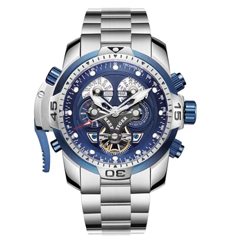 Луксозни Мъжки часовник Reef Тигър, Мъжки Автоматичен Часовник самостоятелно ликвидация, Механични Водоустойчив Светещи Ръчен Часовник С Метална Каишка RGA3503