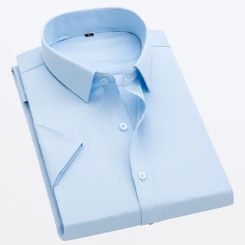 Лятна Нова мъжки ежедневни бизнес риза Мъжки Корея приталенная красива риза с къс ръкав
