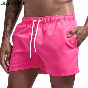 Марка JOCKMAIL, Новост 2019, мъжки къси панталони, домашни панталони, гладки плажни панталони, тесни панталони, къси панталони, 14 цветове, M-2XL, летни ваканционни спортни къси панталони