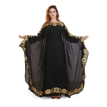 Мароканско Черно Дубайское дълга рокля - много Моден тренд в Дълги рокли