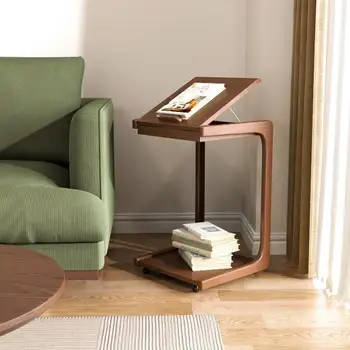 Масичка за мека мебел от масивно дърво, ъглова масичка, нощно шкафче, малка масичка за чай хол на колела, шкаф за чаено маса