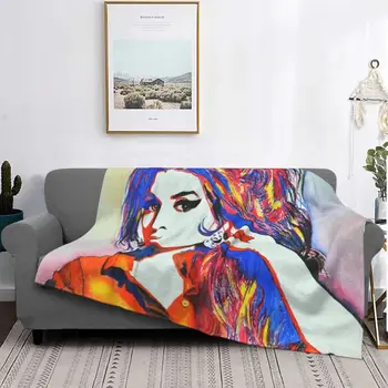Меко фланелевое одеяло Ейми Уайнхаус, сезон диван, предназначени за спални с разтегателен диван