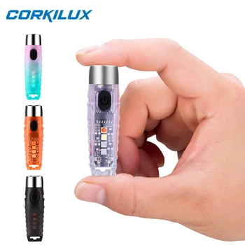 Мини-ключодържател CORKILUX Фенери EDC Преносим джобен ярко фенерче, акумулаторна батерия за ежедневна употреба, на окръжните, къмпинги, пешем туризма