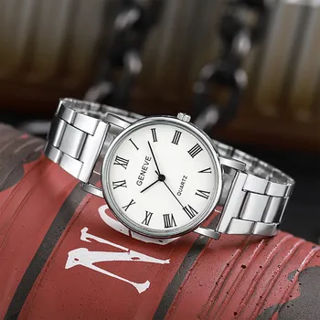 Минималистичные мъжки часовници, класически дискови аналогов кварцов часовник с римски цифри, сгъване обтегач от неръждаема стомана, мъжки часовник за бизнес банкети
