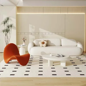 Минималистичные на мека мебел за дневна, Скандинавски модерен и удобен диван за хол, дивани за интериора на апартамента, Луксозно обзавеждане за дома