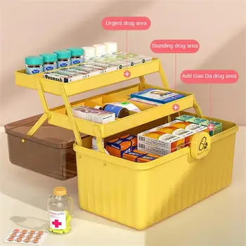 Многофункционална преносима аптечка за първа помощ, кутия-органайзер за хапчета, семеен контейнер за спешни случаи с голям капацитет, аптечка, за медикаменти