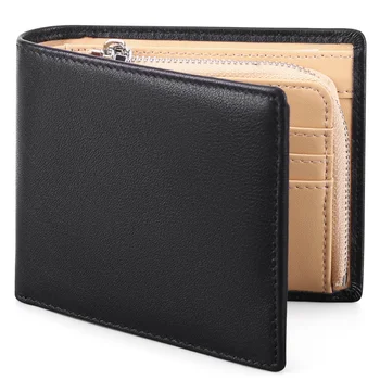 Модерен мъжки портфейл в контрастен цвят, чанта за пари, бизнес кратък портфейл от твърда кожа, мультикарточка, Мека