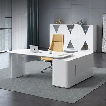 Модерни Художествени бюра от бяло дърво е Лесна работа Елегантна конферентна зала, Модерен офис бюро Мебели Mesa De Escritorio
