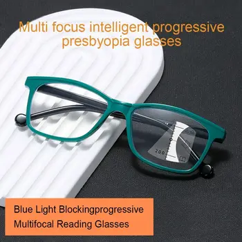 Модни реколта рамки за защита на окото от синя светлина, Ультралегкие очила за четене, прогресивно мультифокальные очила
